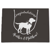 Labrador Dog Baby shower Lab Gray Gender Neutral Groot Cadeauzakje (Voorkant)