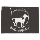 Labrador Dog Baby shower Lab Gray Gender Neutral Groot Cadeauzakje (Achterkant)