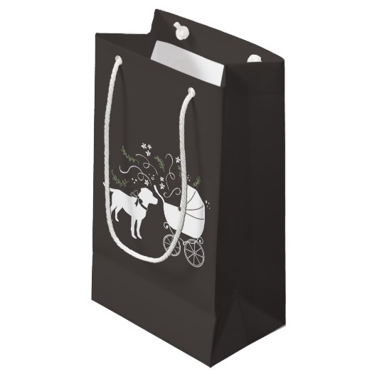 Labrador Dog Baby shower Lab Gray Gender Neutral Klein Cadeauzakje (Voorkant Gekanteld)