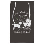 Labrador Dog Baby shower Lab Gray Gender Neutral Klein Cadeauzakje (Voorkant)