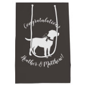 Labrador Dog Baby shower Lab Gray Gender Neutral Medium Cadeauzakje (Achterkant)