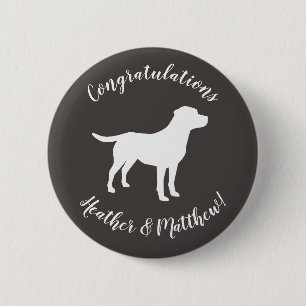 Labrador Dog Baby shower Lab Gray Gender Neutral Ronde Button 5,7 Cm