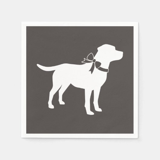 Labrador Dog Baby shower Lab Gray Gender Neutral Servet (Voorkant)