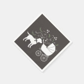 Labrador Dog Baby shower Lab Gray Gender Neutral Servet (Hoek)