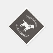 Labrador Dog Baby shower Lab Gray Gender Neutral Servet (Hoek)