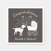 Labrador Dog Baby shower Lab Gray Gender Neutral Servet (Voorkant)