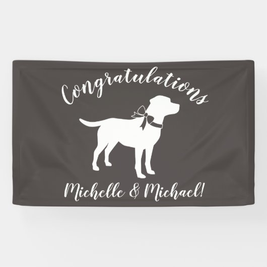 Labrador Dog Baby shower Lab Gray Gender Neutral Spandoek (Horizontaal)