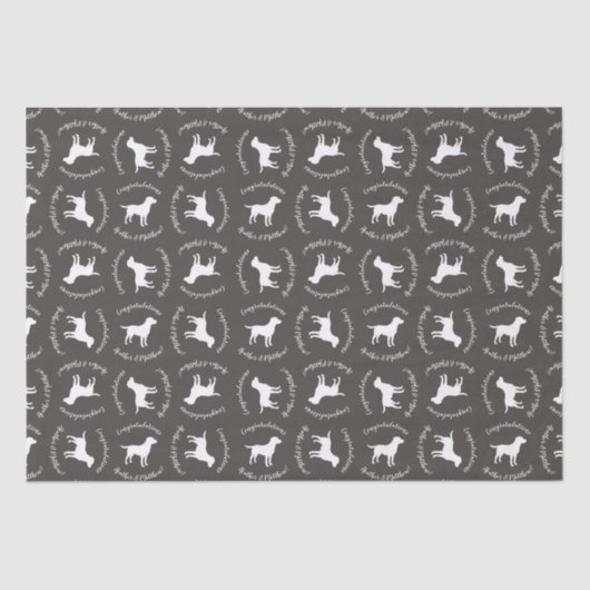 Labrador Dog Baby shower Lab Gray Gender Neutral Tissuepapier (Voorkant)