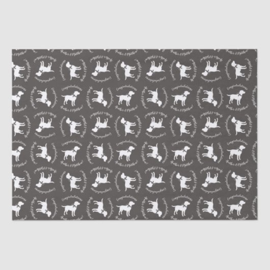 Labrador Dog Baby shower Lab Gray Gender Neutral Tissuepapier (Voorkant)