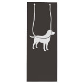 Labrador Dog Baby shower Lab Gray Gender Neutral Wijn Cadeautas (Voorkant)