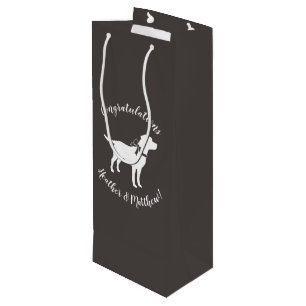 Labrador Dog Baby shower Lab Gray Gender Neutral Wijn Cadeautas