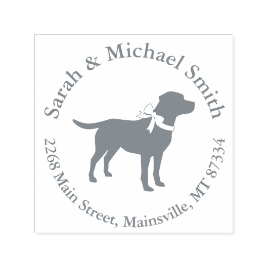 Labrador Dog Baby shower Lab Gray Gender Neutral Zelfinktende Stempel (Design)