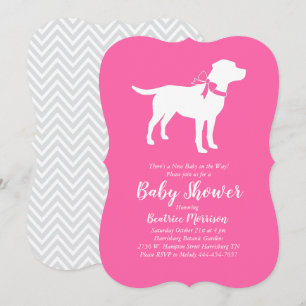 Labrador Dog Baby shower Lab roze meisje Kaart