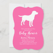 Labrador Dog Baby shower Lab roze meisje Kaart (Voorkant)