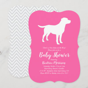 Labrador Dog Baby shower Lab roze meisje Kaart
