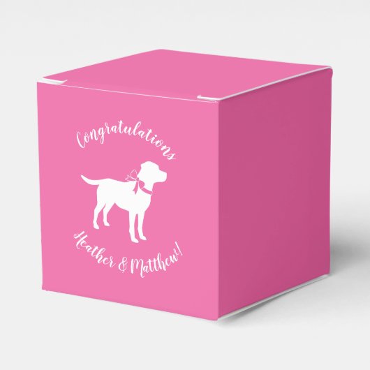 Labrador Dog Baby shower Pink Girl Lab Bedankdoosjes (Voorkant Zijde)