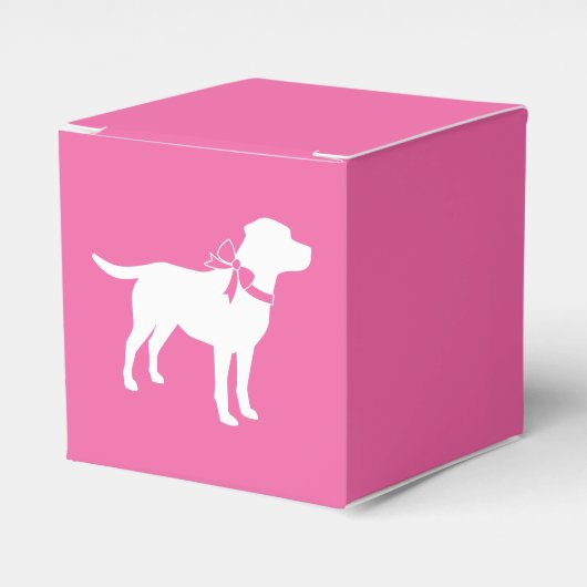 Labrador Dog Baby shower Pink Girl Lab Bedankdoosjes (Voorkant Zijde)