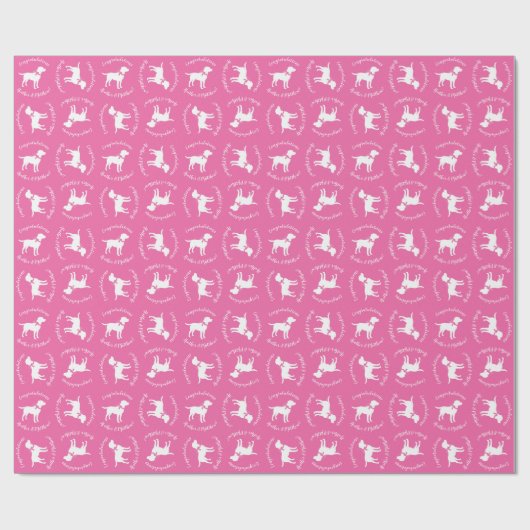 Labrador Dog Baby shower Pink Girl Lab Cadeaupapier (Vlak)