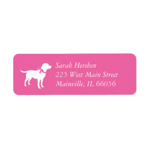 Labrador Dog Baby shower Pink Girl Lab Etiket