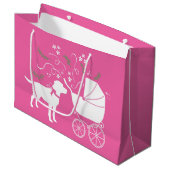 Labrador Dog Baby shower Pink Girl Lab Groot Cadeauzakje (Voorkant Gekanteld)