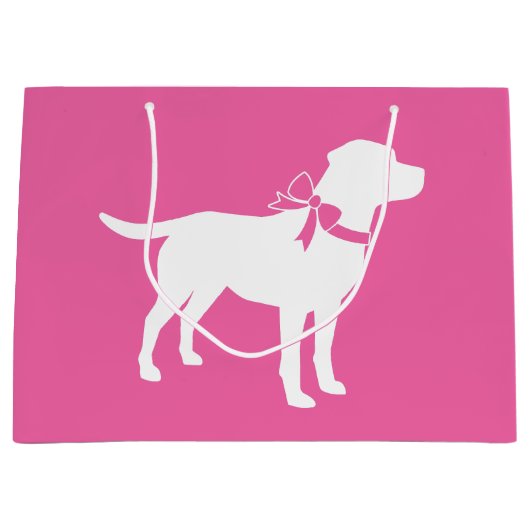 Labrador Dog Baby shower Pink Girl Lab Groot Cadeauzakje (Voorkant)