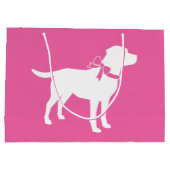 Labrador Dog Baby shower Pink Girl Lab Groot Cadeauzakje (Achterkant)