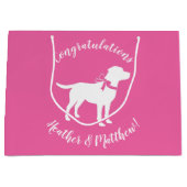 Labrador Dog Baby shower Pink Girl Lab Groot Cadeauzakje (Voorkant)