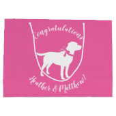 Labrador Dog Baby shower Pink Girl Lab Groot Cadeauzakje (Achterkant)