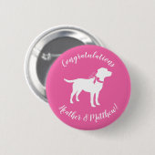 Labrador Dog Baby shower Pink Girl Lab Ronde Button 5,7 Cm (Voorkant /achterkant)