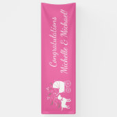 Labrador Dog Baby shower Pink Girl Lab Spandoek (Verticaal)