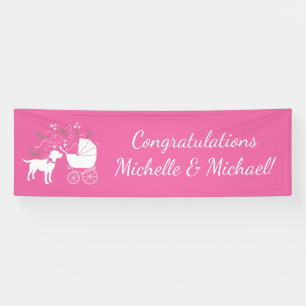 Labrador Dog Baby shower Pink Girl Lab Spandoek