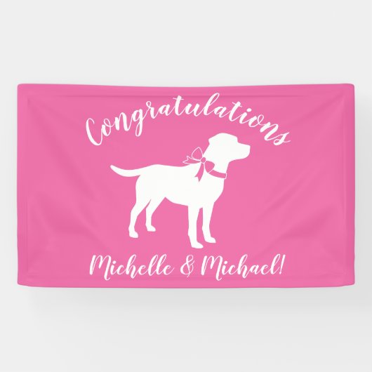 Labrador Dog Baby shower Pink Girl Lab Spandoek (Horizontaal)