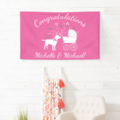 Labrador Dog Baby shower Pink Girl Lab Spandoek (Insitu)