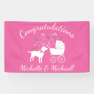 Labrador Dog Baby shower Pink Girl Lab Spandoek