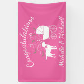 Labrador Dog Baby shower Pink Girl Lab Spandoek (Verticaal)