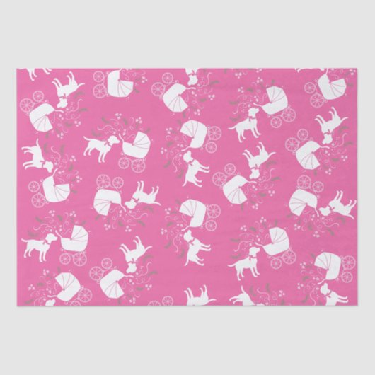 Labrador Dog Baby shower Pink Girl Lab Tissuepapier (Voorkant)