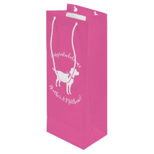 Labrador Dog Baby shower Pink Girl Lab Wijn Cadeautas