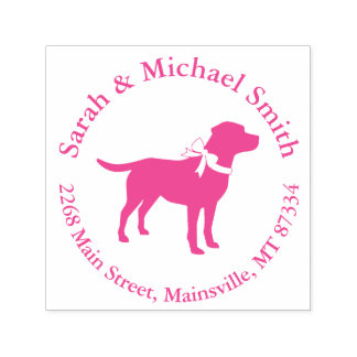 Labrador Dog Baby shower Pink Girl Lab Zelfinktende Stempel