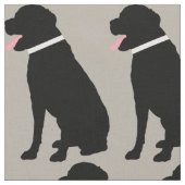 Labrador Dog Black Pattern Stof (Close Up)