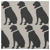 Labrador Dog Black Pattern Stof (Swatch)