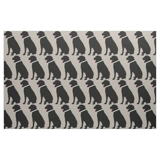 Labrador Dog Black Pattern Stof (Fat Quarter)