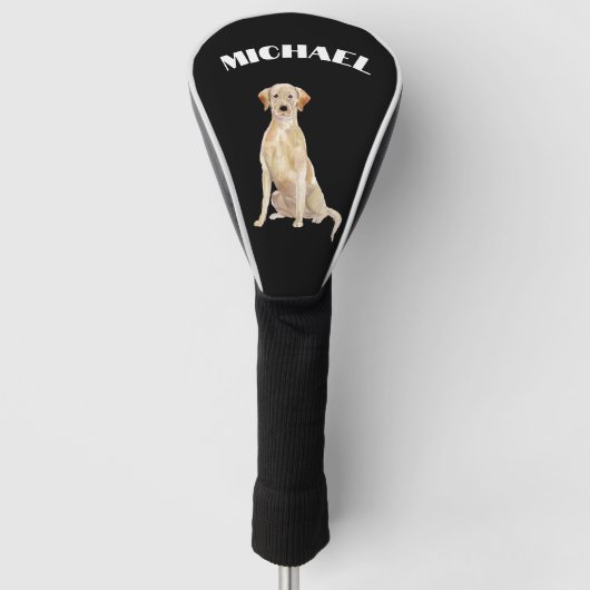 Labrador Dog Black Persoonlijk Golfheadcover (Voorkant)