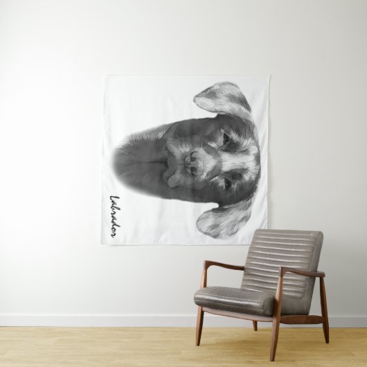 Labrador Dog charming Wandkleed (In Situ (horizontaal))