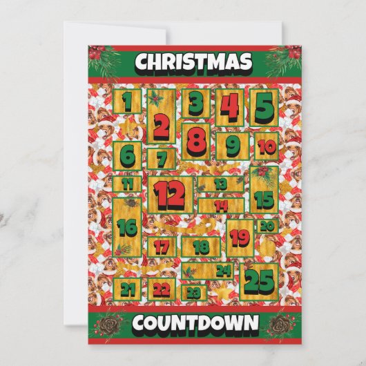 Labrador Dog Counting Kerstmis Advent Calendar Feestdagenkaart (Voorkant)