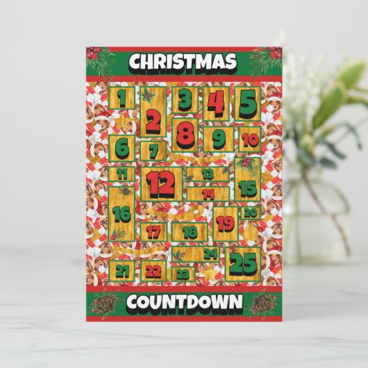 Labrador Dog Counting Kerstmis Advent Calendar Feestdagenkaart (Staand voorkant)
