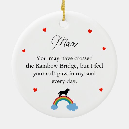 Labrador Dog Custom Memorial Keramisch Ornament (Achterkant)