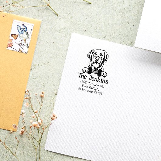 Labrador Dog, Custom Return Address Rubberstempel