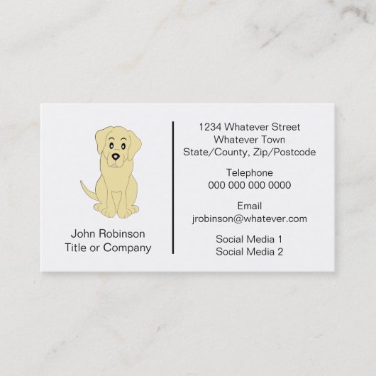 Labrador Dog Design Boarding Kennels Visitekaartje (Voorkant)