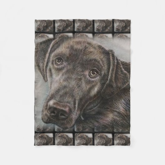 Labrador Dog Design of Animal Art Fleece Deken (Voorkant)