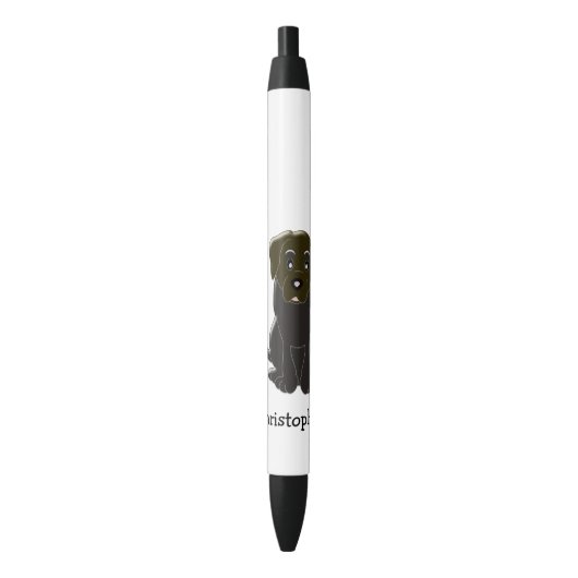 Labrador Dog Design Zwarte Inkt Pen (Voorkant Verticaal)